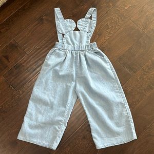 PepperKids mouse overalls in light denim for girls/kids